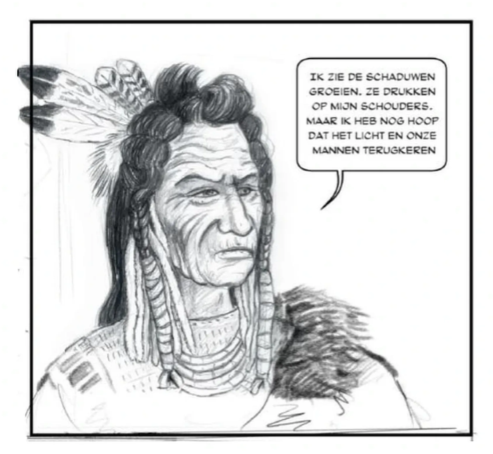 Schetspagina 3 uit de strip Het Pad van de Blackfeet door Ben Art Work