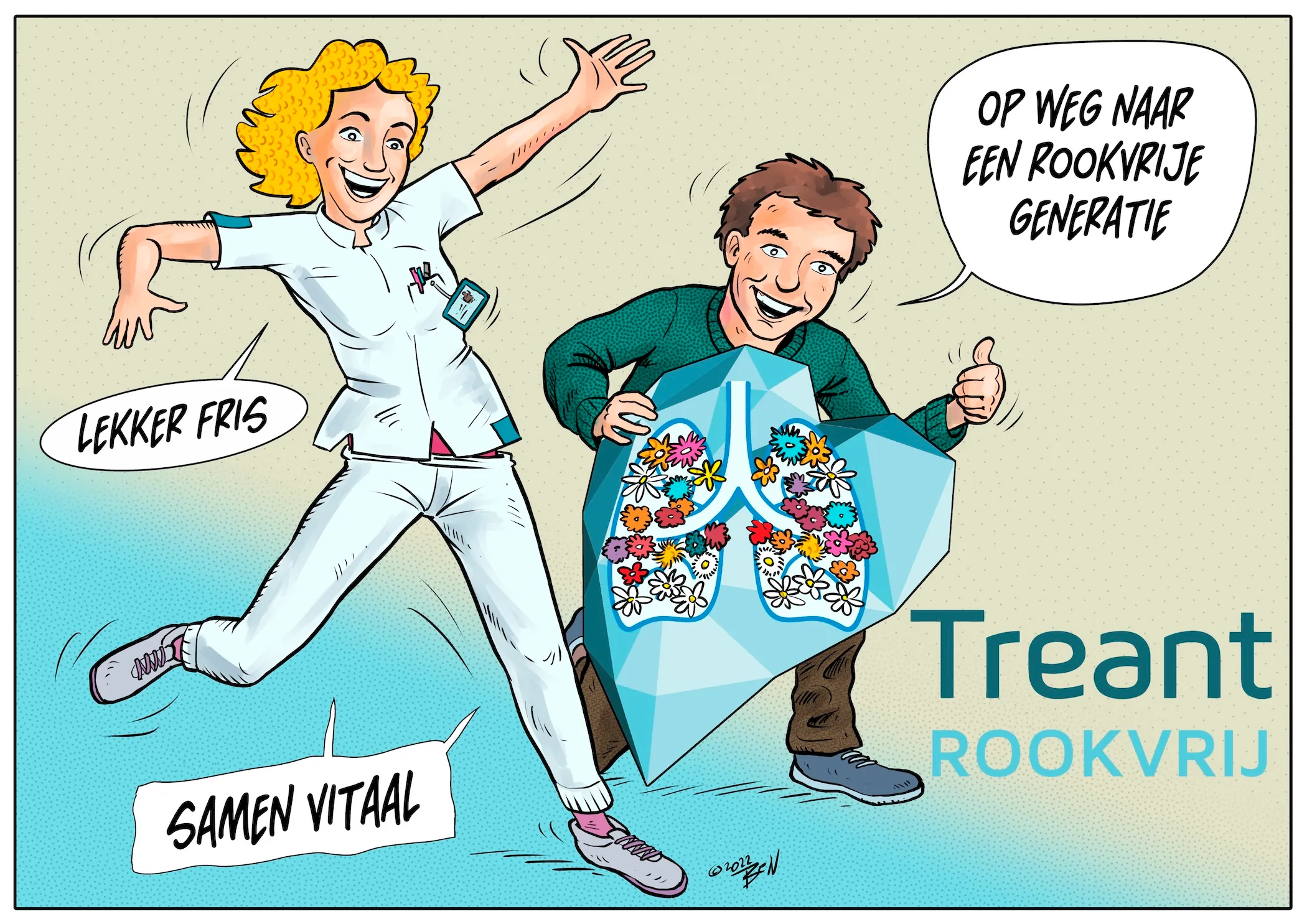 Cartoon met fietsers door Ben Art Work