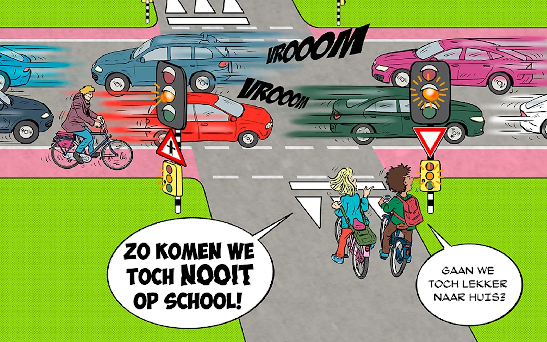 Redactionele illustratie met meerdere personages door Ben Art Work