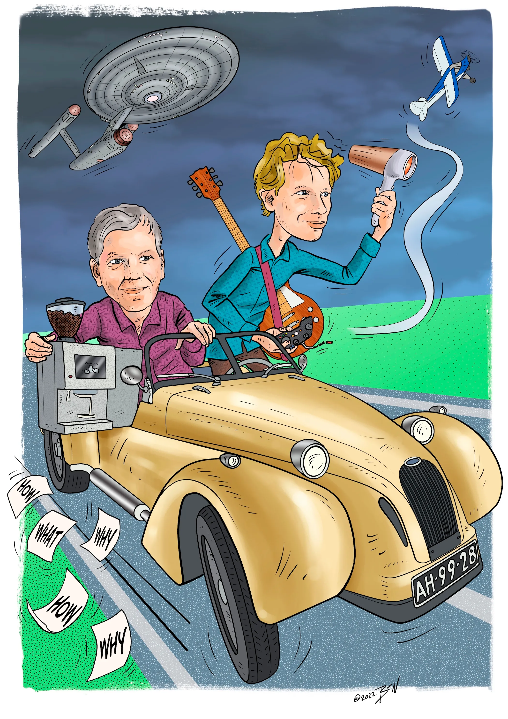 Studio karikatuur — digitaal portret, voorbeeld 1