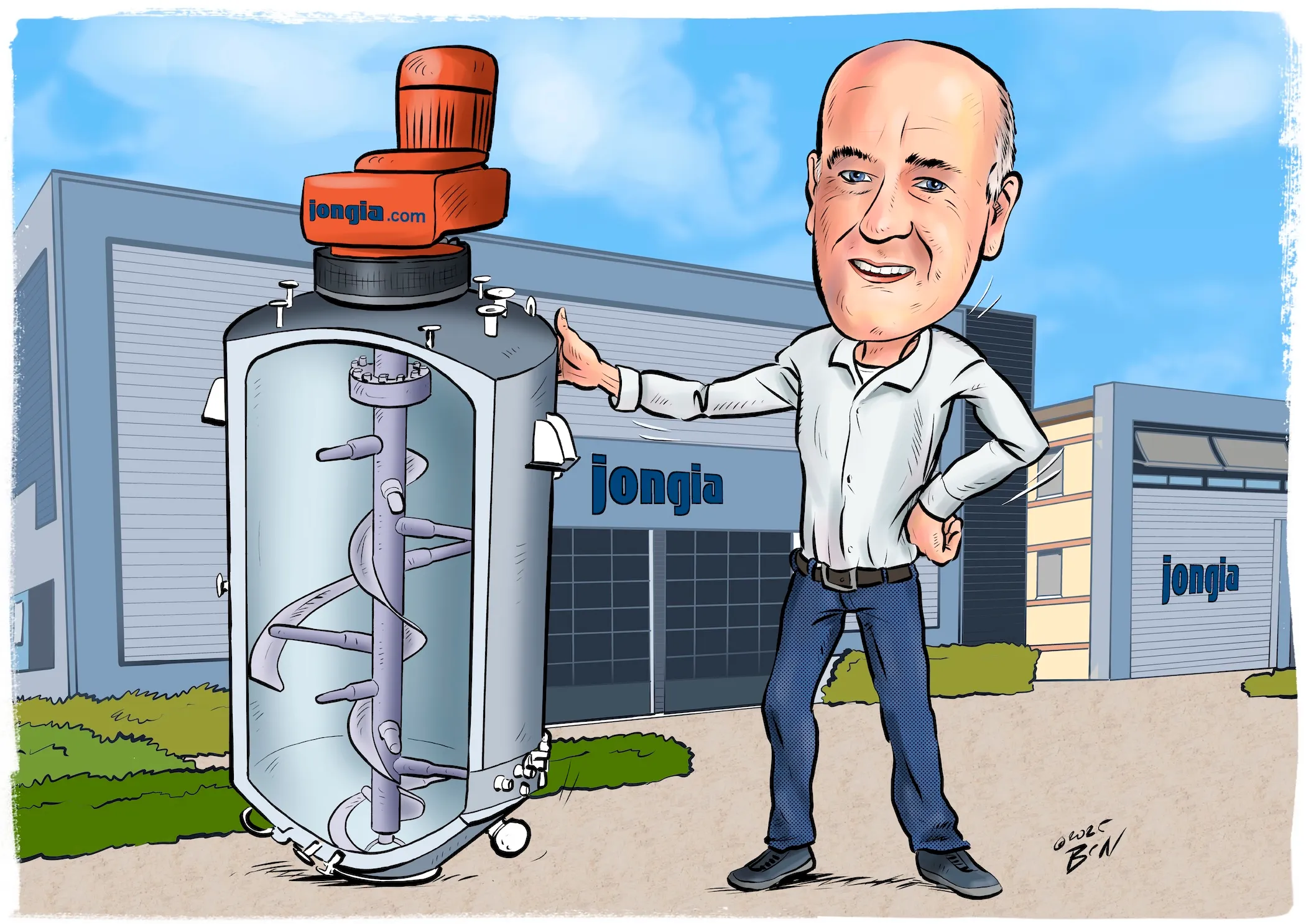 Studio karikatuur — digitaal portret, voorbeeld 6
