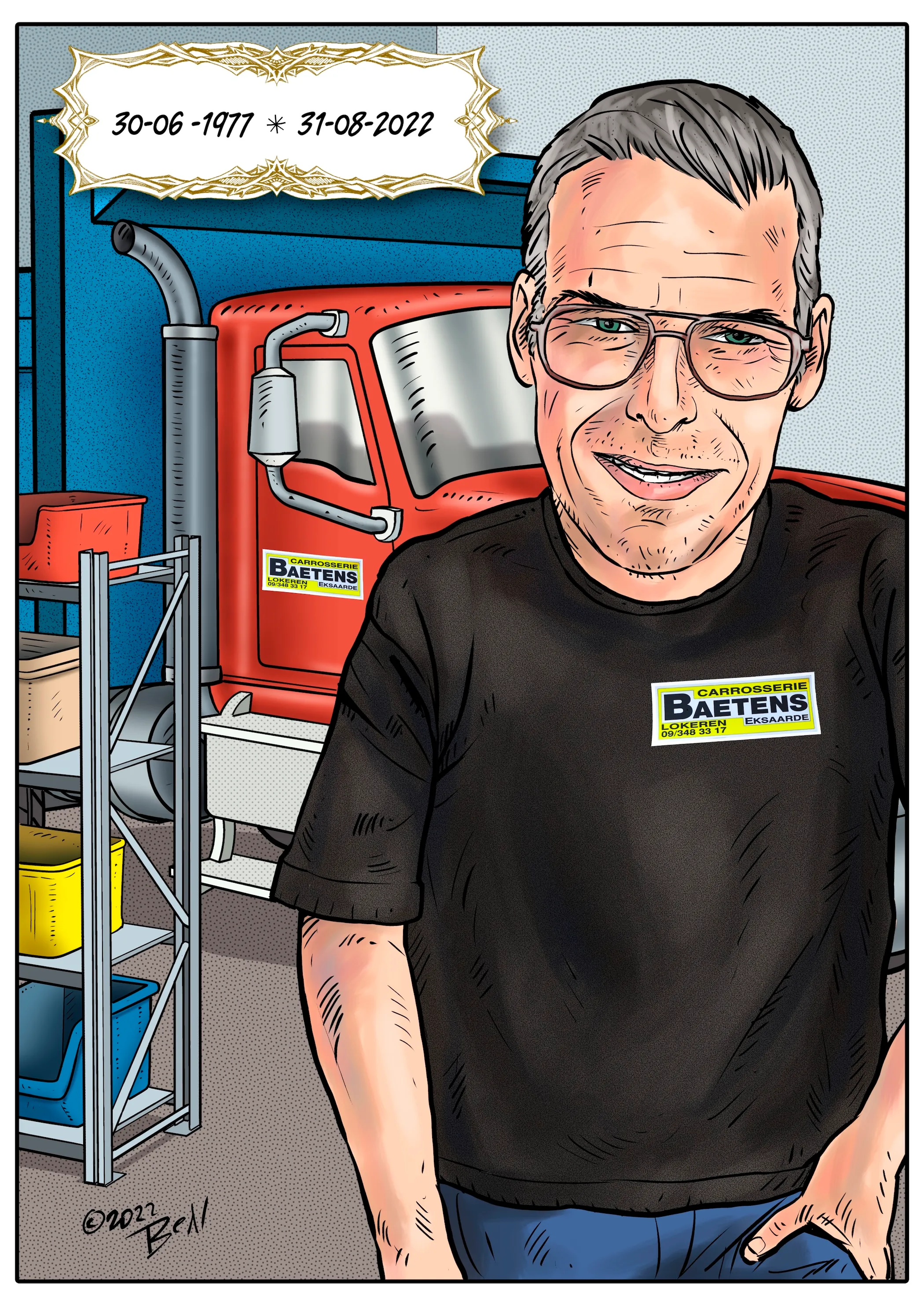 Studio karikatuur — digitaal portret, voorbeeld 8
